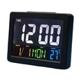 thumbnail image 2 of Maoww Colorful LCD Alarm Clock with Thermometer Table Bedside Alarms Date Temperature Meter Electronic Watch Bell Home Black, 2 of 9