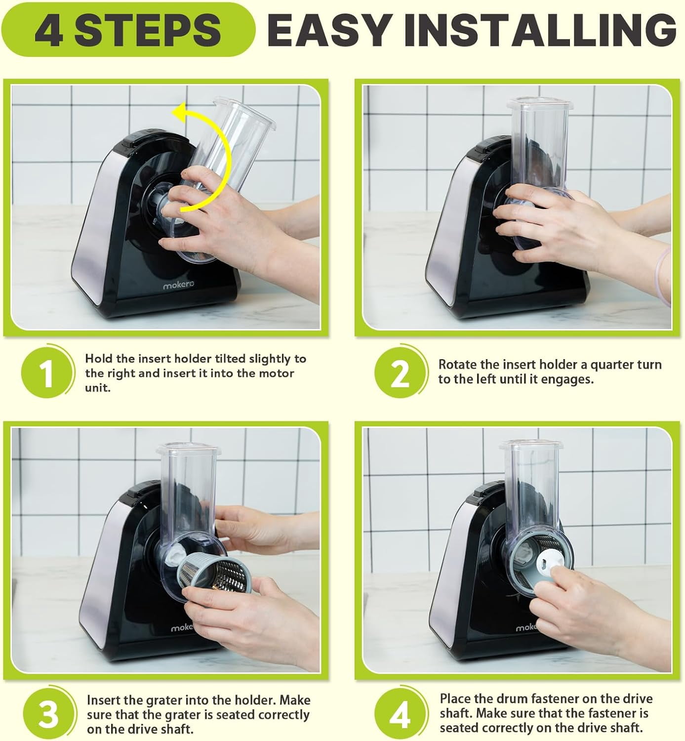 5-in-1 Electric Cheese Grater Automatic Shredder for Block Cheese & Vegetables