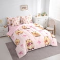 thumbnail image 2 of Erosebridal Kids Cute Capybara Twin Bedding Sets 7-Piece,Boys Girls Cartoon Bow Animal Bedding Comforter Set,Pink Reversible, 2 of 6