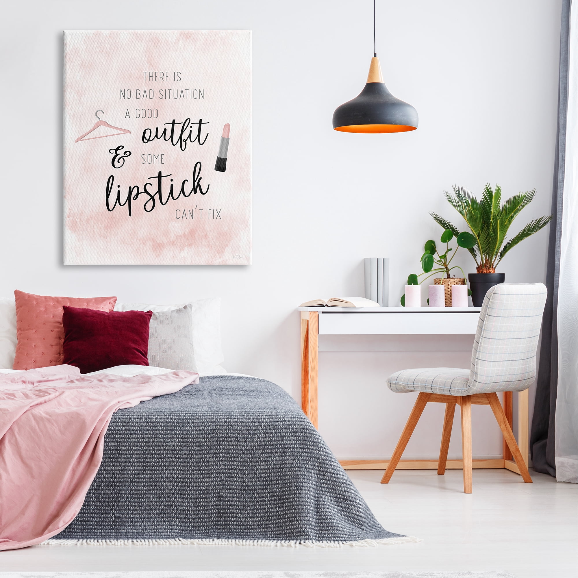 Stupell Industries Motivating Style Quote Glam Fashion Makeup Typography Graphic Art Gallery Wrapped Canvas Print Wall Art, Design by Natalie Carpentieri