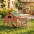 thumbnail image 2 of PawHut Chicken Coop with Run, Mobile Wooden Chicken House with Nesting Box, 2 of 10