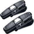 thumbnail image 1 of Paquete de 2 soportes para gafas para parasol de coche, gafas de sol con clip para tarjeta de billete, plateado/negro, 1 of 5