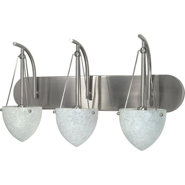 Bathroom Vanity 3 Light With Brushed Nickel Finish Metal Candelabra