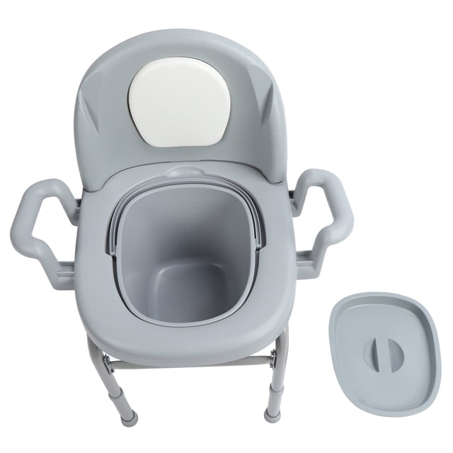 Chaise de Chevet, Accoudoirs Robuste Chaise de Chevet Toilette 3 Niveaux Hauteur Réglable pour Adultes pour Toilette Accroupie