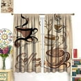 thumbnail image 3 of Coffee Kitchen Curtains,Coffee Theme Rustic Drink Dessert Window Treatments for Bedroom Living Room Café Modern Cute Window Drapes 2 Panels Set,Total Size 42 x 54 Inch, 3 of 6