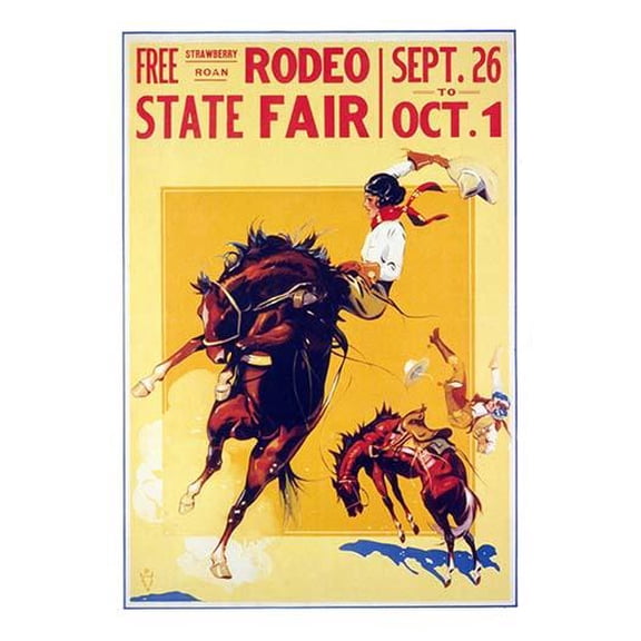 Strawberry Roan State Fair - Cowgirl-Fine Art Canvas Print (20" x 30")