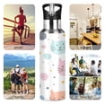 thumbnail image 5 of Water Bottles 20oz Straw Lid Wide Mouth Stainless Steel for School Sport Travel Hand Paint Cat Face, 5 of 9