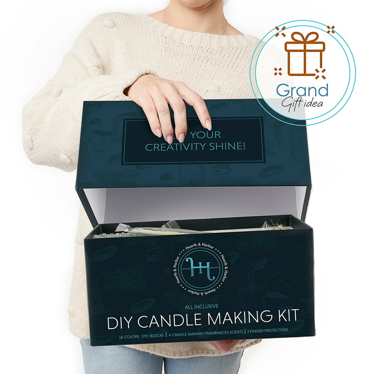 Haccah Complete Candle Making Kit,Candle Making Supplies,DIY Arts and  Crafts Kits for Adults,Beginners,Kids Including Wax, Wicks, 6 Kinds of  Scents,Dyes,Melting Pot,Candle tins