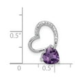 thumbnail image 2 of FB Jewels Sterling Silver Rhodium Plated Diamond Amethyst Heart Pendant, 2 of 2