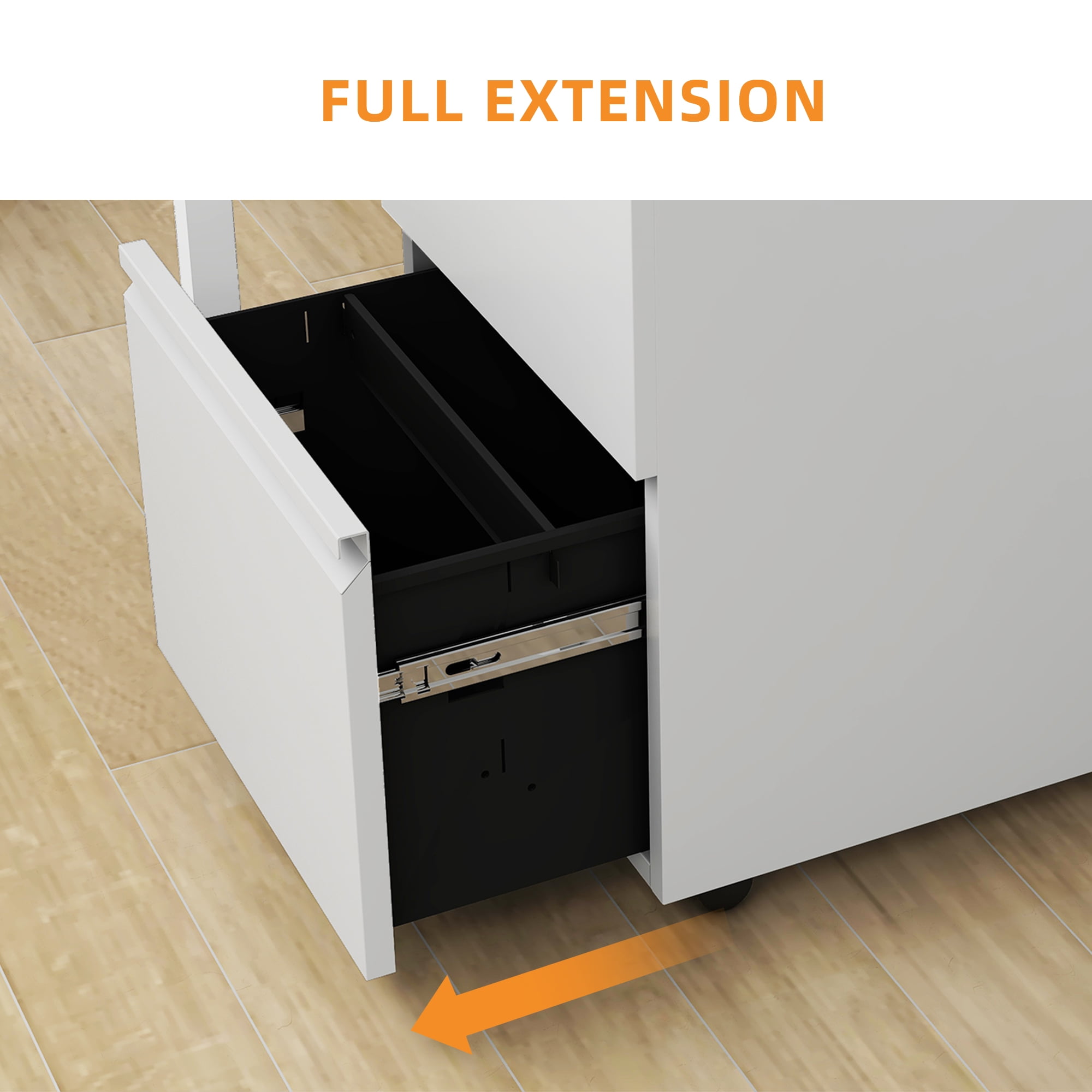 Uforic 2 Drawer File Cabinet with Lock, 20'' Deep Office Vertical Files, Mobile Metal Filing Cabinet,Rolling File Cabinets for Letters/Legal/A4 Size,White