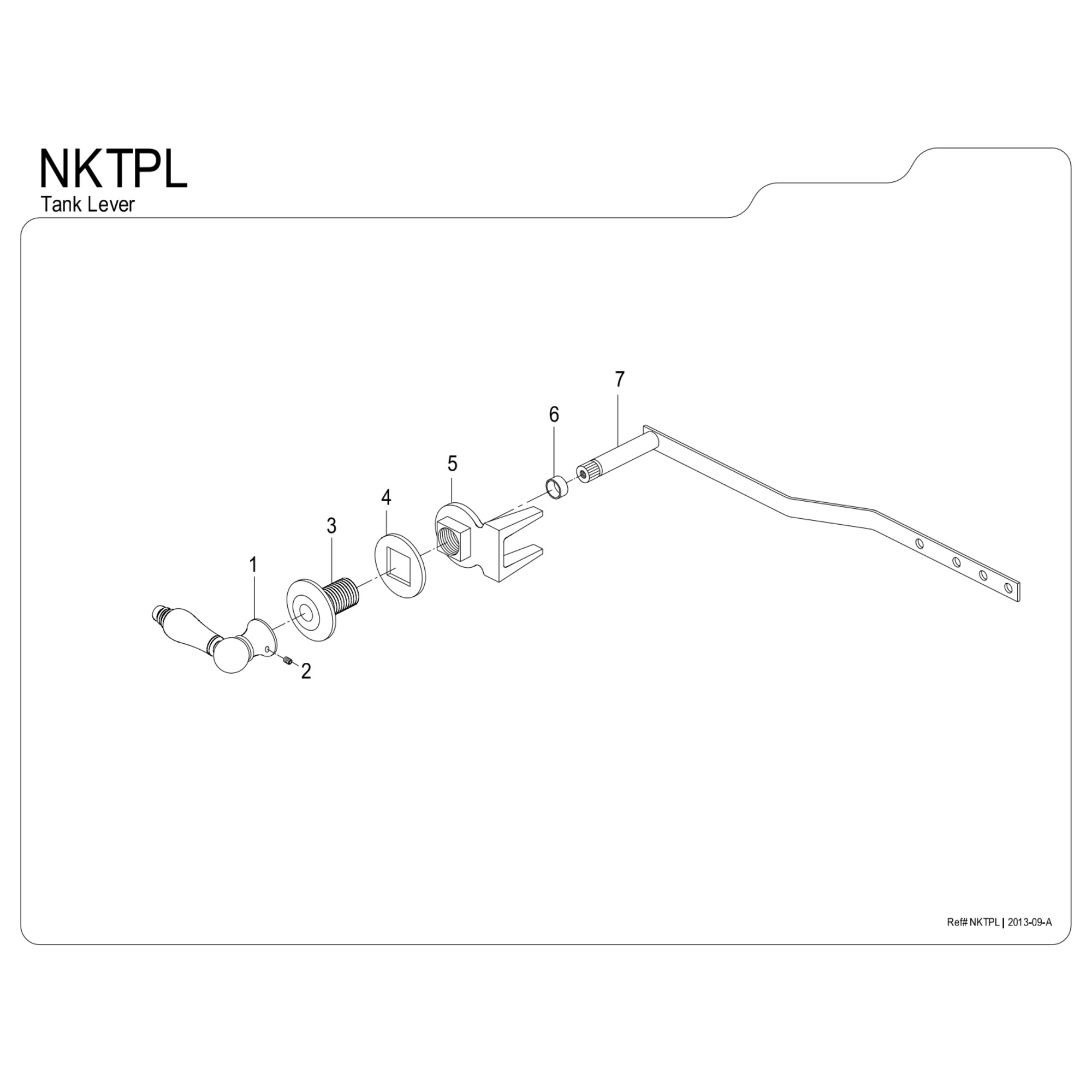 Kingston Brass NKTPL Front Mount Toilet Tank Lever, Left/Right Installation in Black Stainless Steel