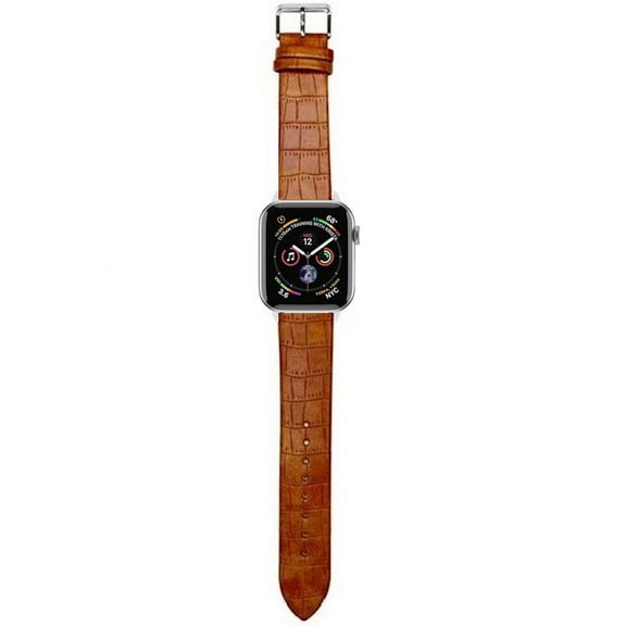 Crocodile Series Leather Band for Apple Watch 41mm / 40mm / 38mm - Brown