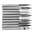 thumbnail image 4 of Cnc Bits, Durable High Hardness Wear Resistance CNC Router V Bits 10Pcs Tungsten Steel Cnc Router  For Flat Bottom Carving Handle For 3D Relief Sculpturing, 4 of 8