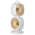 thumbnail image 3 of deevoka Double Layer Rotating Fan Cooling Fan Convenient Compact Portable Table Fan Rechargeable for Bedroom Office Kitchen Dormitory Yellow, 3 of 8