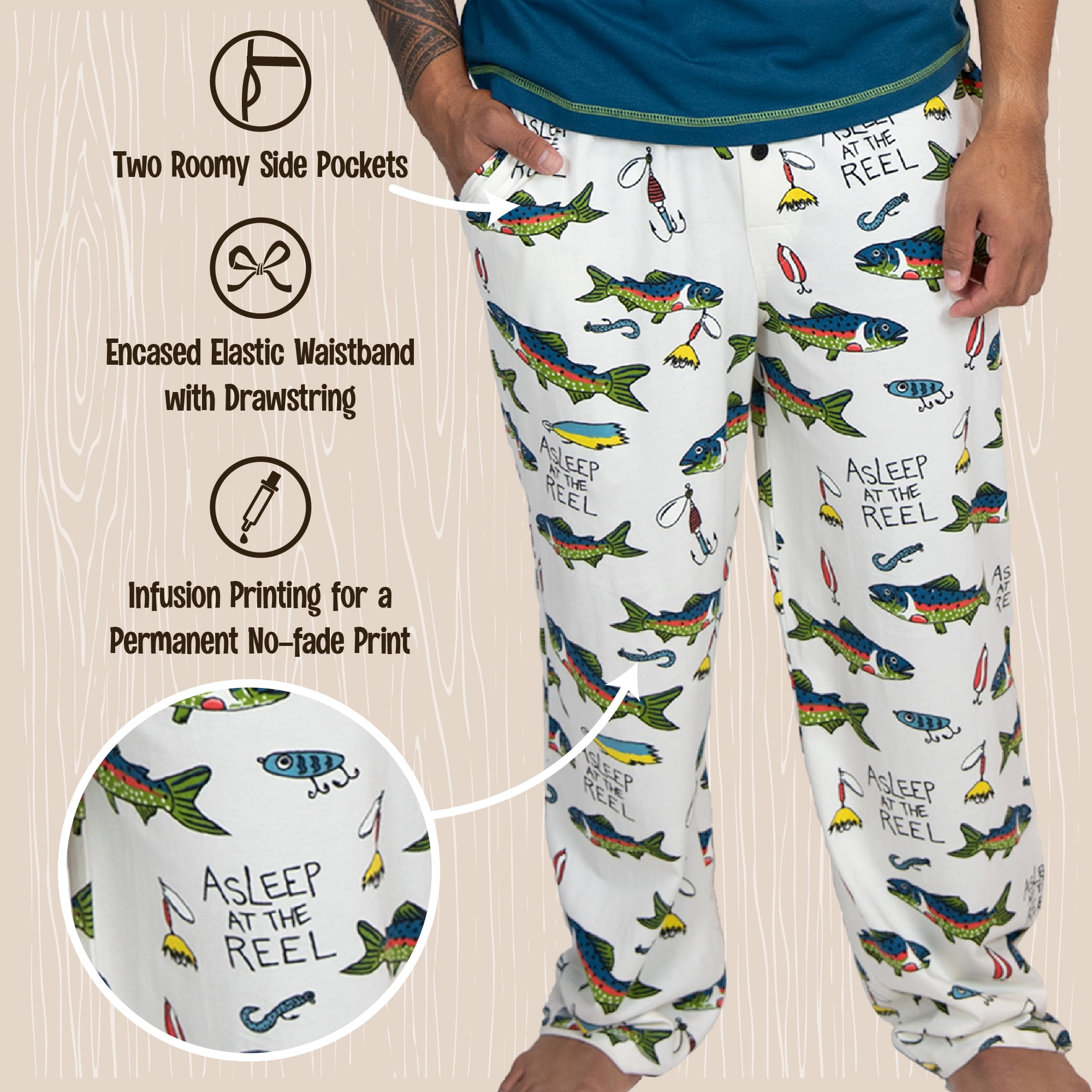 LazyOne Animal Pajama Pants for Men, Male Pajamas, Asleep At The