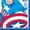 ROYAL BLUE, variant on Captain America - New York Comic - Juniors Cropped Graphic T-Shirt