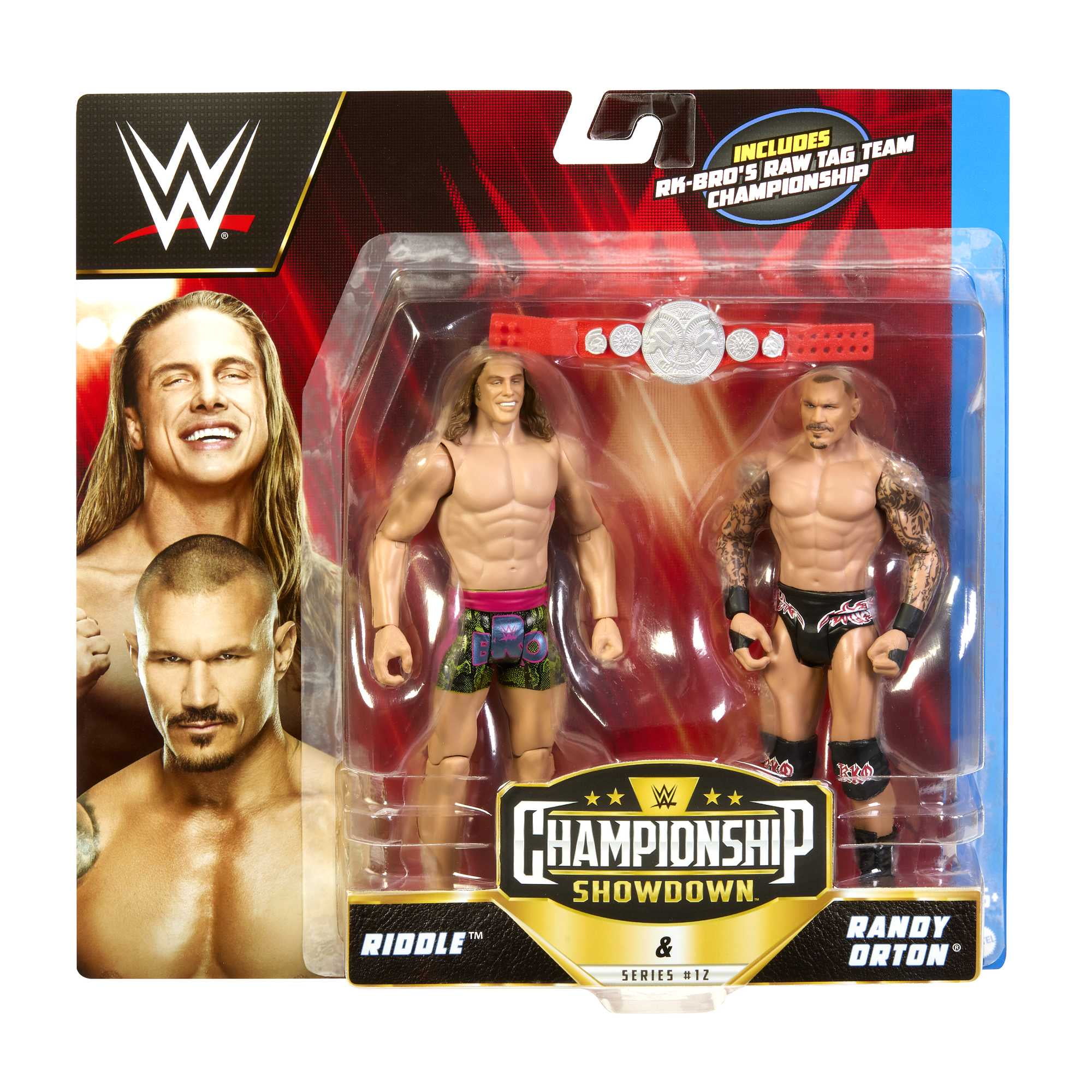 WWE Championship Showdown Randy Orton & Matt Riddle Action Figures, 2 Pack with Championship (6 inch)