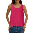 thumbnail image 2 of ITSAME Tank Tops for Womens, Loose Fit Sleeveless Round Neck Summer Causal Basic Blouse Hot Pink M, 2 of 7