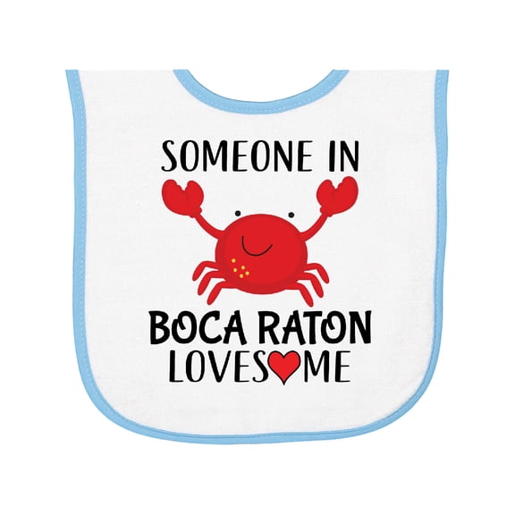 Inktastic Someone in Boca Raton Loves Me Baby Terry Cloth Bib