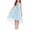 Blue Sparkle, variant on Oudiya Girls Formal Party Dresses Wedding Tulle Sleeveless Contrast Mesh High Low Flower Dress with Belt