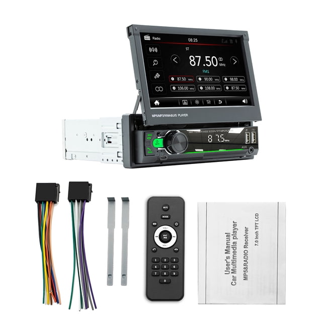 Pantalla retráctil de 7 pulgadas para coche MP5 MP4 MP3 Player BT 5.1