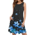 thumbnail image 2 of Ovzne Robes d'Été pour Femmes Robe Décontractée Ample d'Été Imprimée Sans Manches Col en V Ensemble Haut/chemise Robe de Vacances Imprimée Liquidation, 2 of 7