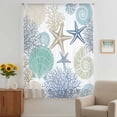 thumbnail image 2 of Marine Life Sheer Curtains 45 Inches Long, Summer Coastal Nautical Coral Conch Seashells Light Filering Curtains, Breathable Simi Curtain Privacy Drapes for Kitchen Bathroom Small Window Treatment, 2 of 8