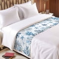 thumbnail image 3 of Blue Marine Life Bed Runner for Twin Size Bed, Ocean Coral Sea Star Shellfish Seashell Coastal Soft Bedding Scarf Bedding Protector Slipcover Sofa Throw for Bedroom Hotel Guesthouse, 3 of 8