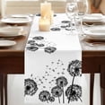 thumbnail image 3 of Table Runners 120 Inches Long Dress Scarves, Dandelion Farmhouse Coffee/Dining/Kitchen Table Runner for Living Room, Black White Modern Country Rustic Plants 13x120 Inch, 3 of 9