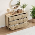 thumbnail image 4 of EastVita Fluted Dresser 47 Inch Wide Storage Organizer Cabinet for Living Room Hallway Entryway Natural, 4 of 7