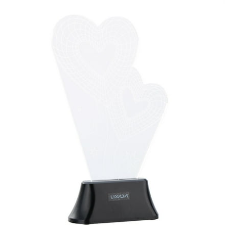 

Docooler LIXADA 3D Lamp USB Heart to Heart Colorful Night for Wedding Deco Innovative Christmas Gift Present