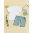 thumbnail image 3 of Bagilaanoe 2pcs Newborn Baby Boy Shorts Set Short Sleeve Letter Print T Shirt Tops + Shorts 3M 6M 12M 18M Infant Casual Summer Clothes, 3 of 8