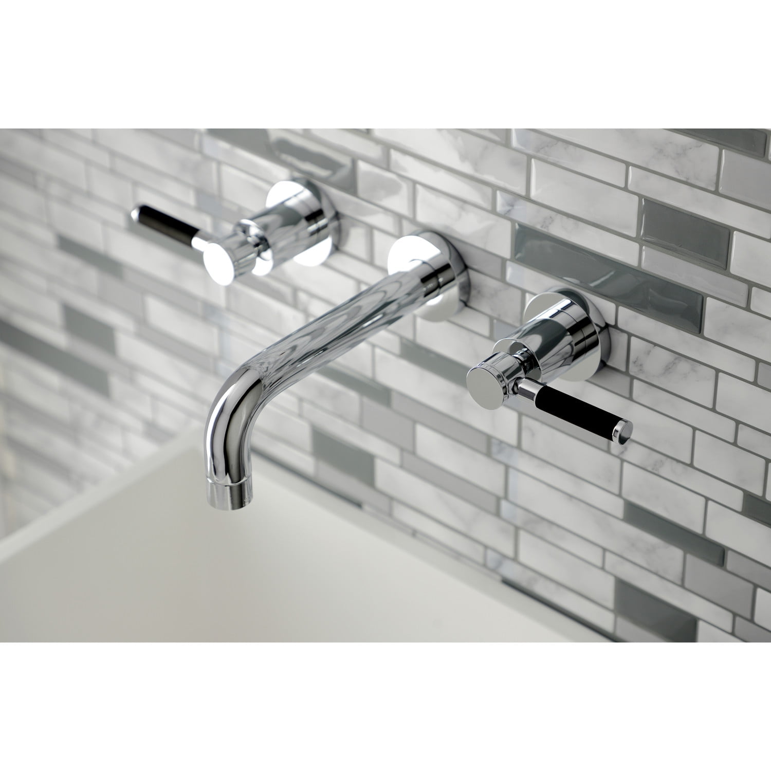 Kingston Brass KS8121DKL Kaiser 2-Handle Wall Mount Bathroom Faucet, Polished Chrome