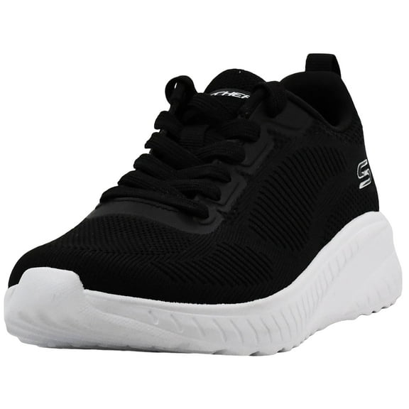 Skechers Women's Shoes Bobs Squad Chaos Casual Sneakers Knit Upper Memory Foam Insole Lace Up Rubber Outsole Shock Absorbing Midsole
