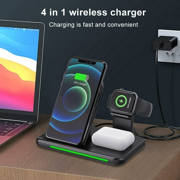 AZXY Wireless Charging Station,Charger Station,Charging Stand,Charging Stations for Multiple Devices at Once,Desk Magnetic Fast Charger Compatible for Watch Phone Apple Android Iphone Samsung