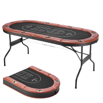 Barrington 10 Player Folding Oval Poker Table with Steel Cup