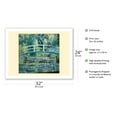 thumbnail image 2 of Water Lilies and Japanese Bridge - Giverny Gardens France - From an Original Color Painting by Claude Monet c.1899 - Fine Art Matte Paper Print (Unframed) 24x32in, 2 of 4