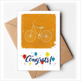 thumbnail image 1 of Bicycle Sport Illustration Yellow Pattern Wedding Cards Congratulations Greeting Envelopes, 1 of 3