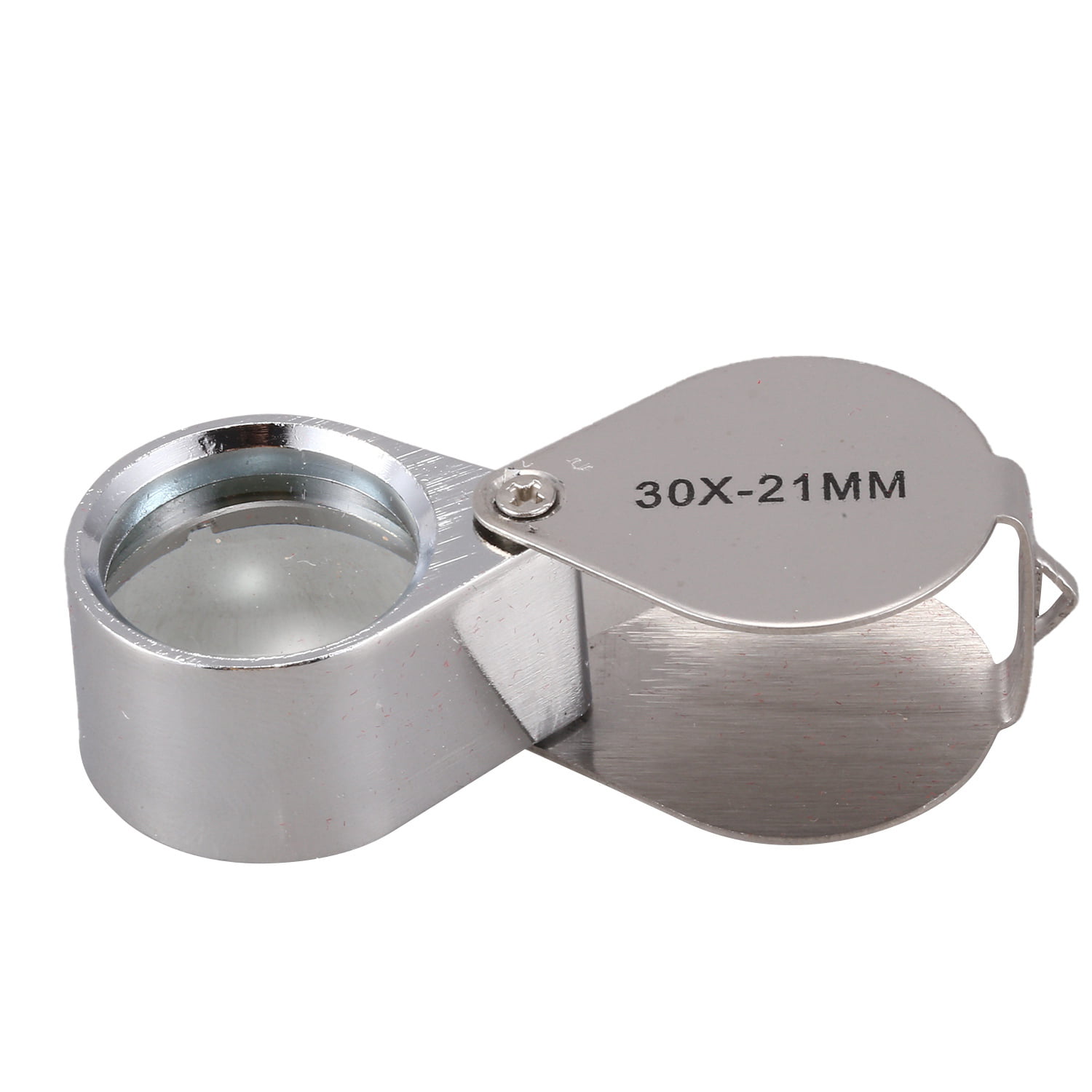 New 30 x 21mm Glass Jeweller Loupe Eye Magnifier With Case Silver Gold Hallmarks 