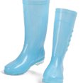 thumbnail image 4 of Botas de lluvia altas zapatos de lluvia impermeables antideslizantes calzado de lluvia transparente de PVC con funda de algodón de felpa para mujeres y adultos Anggrek Otros, 4 of 5