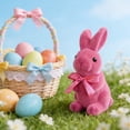 thumbnail image 6 of Easter Bunny Flocked Bunny Figurines Colorful Flocked Rabbit Statues Tabletop For Home Living Room Farmhouse Desktop Ornament Home Decor, 6 of 6