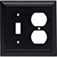 thumbnail image 3 of Brainerd 64213 Architectural Single Toggle SwitchDuplex Outlet Wall Plate Switch Plate Cover, Flat Black, 3 of 4