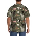 thumbnail image 5 of Vsdgher Farm Animals Print Men's Wrinkle Free Untucked Cuban Shirt Business Casual Button Down Shirts Short Sleeve Shirt, 5 of 7