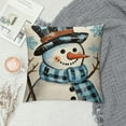 thumbnail image 2 of COMIO  Hello Winter Snowman Decorative Throw Pillow Covers Let It Snow Christmas Tree Blue Buffalo Plaid Outdoor Pillowcase, Snowflakes Farmhouse Holiday Cushion Case Home Decor, 2 of 5