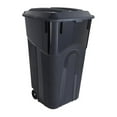 thumbnail image 2 of 32 Gallon Heavy Duty Plastic Garbage Cans Trash Cans Rubbish Bin with Attached Lid 2 Built in Rugged Wheels Easy Grip Handle Click Lock Lid Design Perfect for Both Indoor Or Outdoor Use, 2 of 2