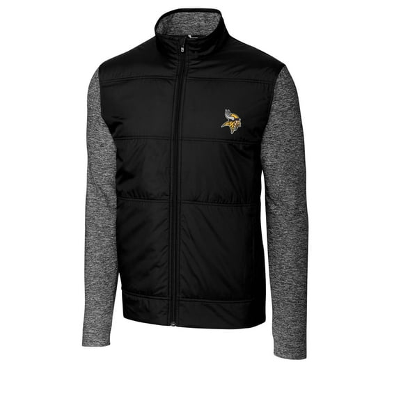 Men's Cutter & Buck Black Minnesota Vikings Big & Tall Stealth Full-Zip Jacket