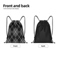 thumbnail image 5 of Drawstring Backpack, Men Ladies Waterproof Sports Backpack Gym Bag-Black Seamless Pattern-Medium Size, 5 of 8