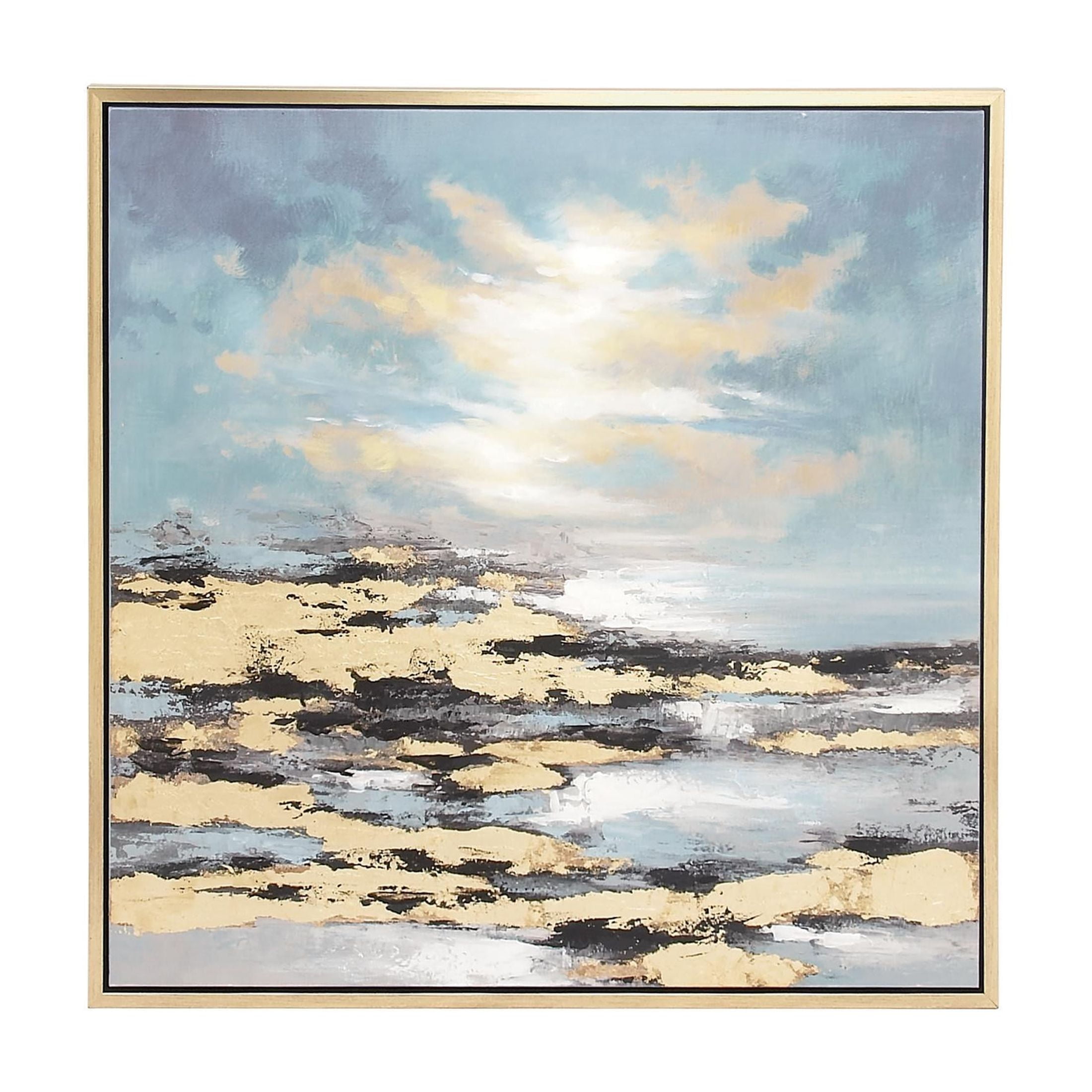 Free Shipping! DecMode Contemporary Blue Abstract Geometric