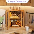 thumbnail image 5 of Corner Bread box for Kitchen Countertop,Farmhouse Bread Box with Acrylic Wavy Door Panel,Large Bread box for kitchen countertop,Food Storage Container (Natural, Extra Large), 5 of 14