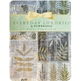 thumbnail image 3 of Newbridge Arezzo Contemporary Leaf Print Vinyl Flannel Backed Tablecloth - Grey, Gold and Silver Modern Block Leaves Easy Care Indoor/Outdoor Tablecloth, 52” x 70” Oblong/Rectangle, 3 of 7